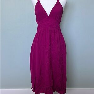 Elegant Magenta Halter Dress
